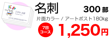 名刺300部 1250円